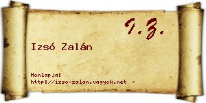 Izsó Zalán névjegykártya