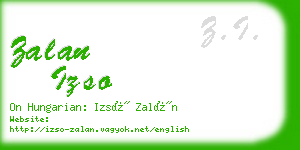 zalan izso business card